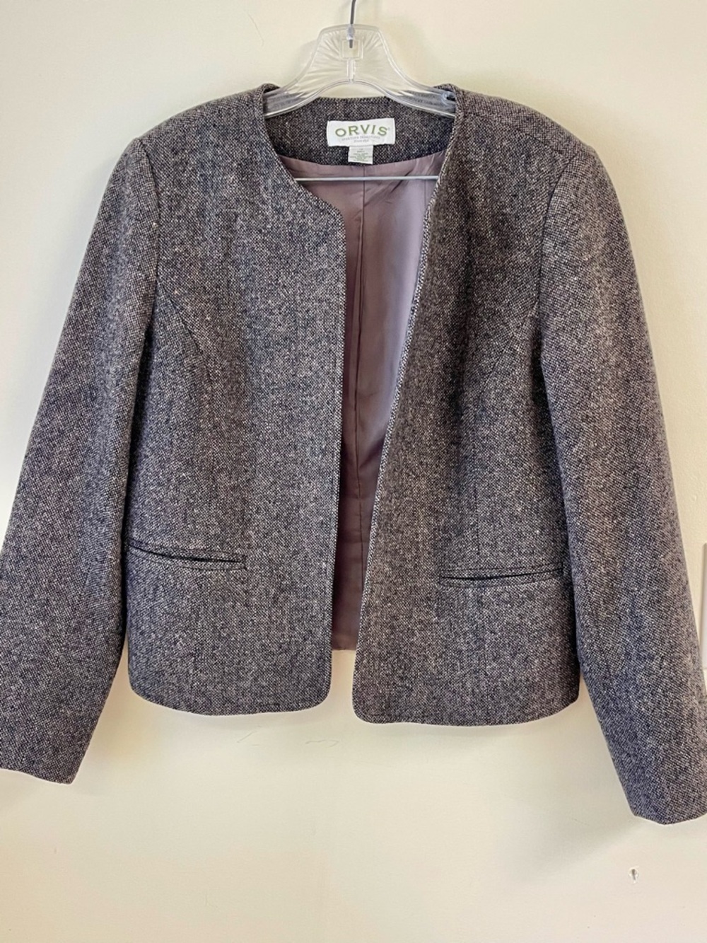 Orvis 100% Wool Tweed Suit Set Blazer Pants Size 12 - Picture 7 of 13